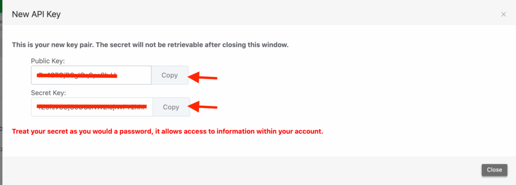 Public private key reftab
