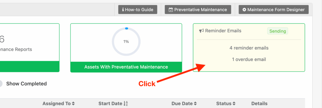 Remainders email box