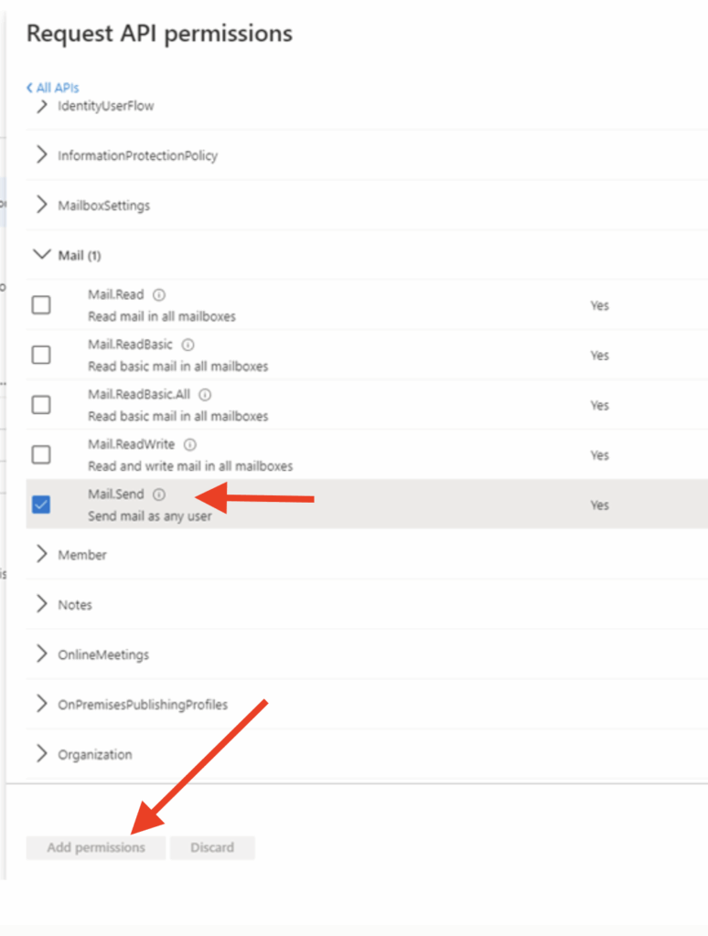 Request api permission