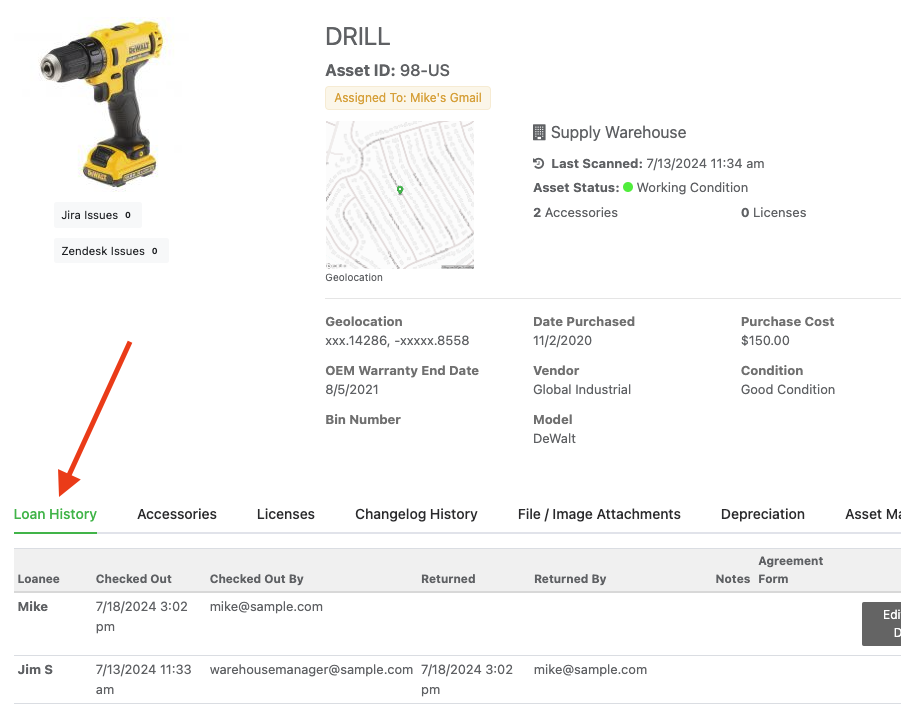 Request chain custody section