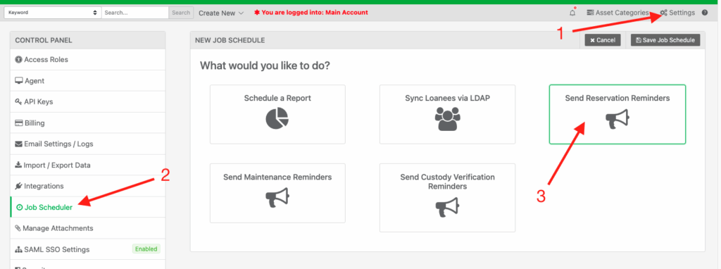 Reservation email reminder