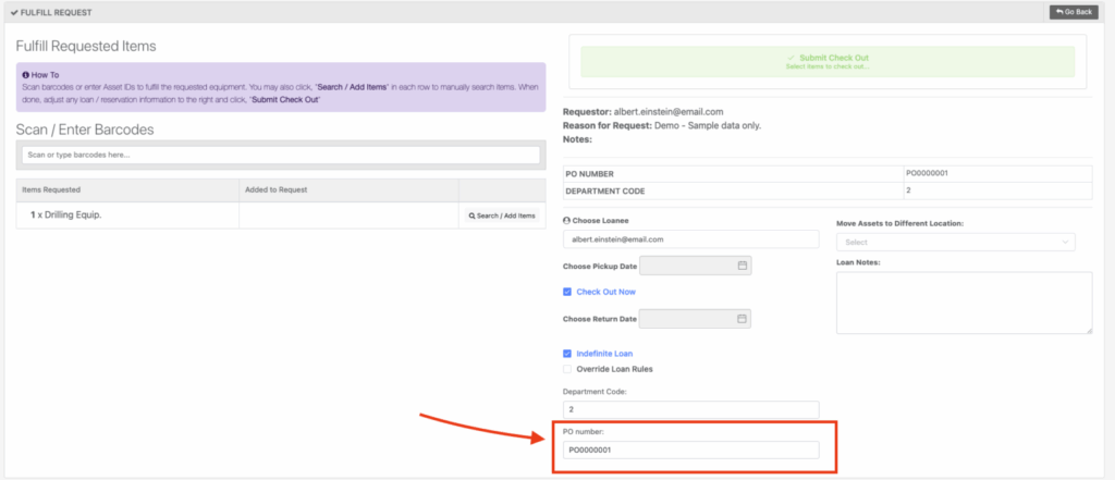 Reviewing requests fields
