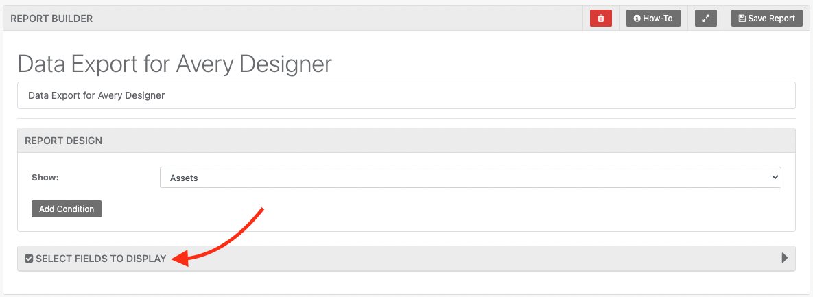 Select fields display