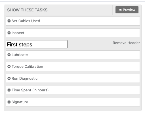 Set cables used maintenance task