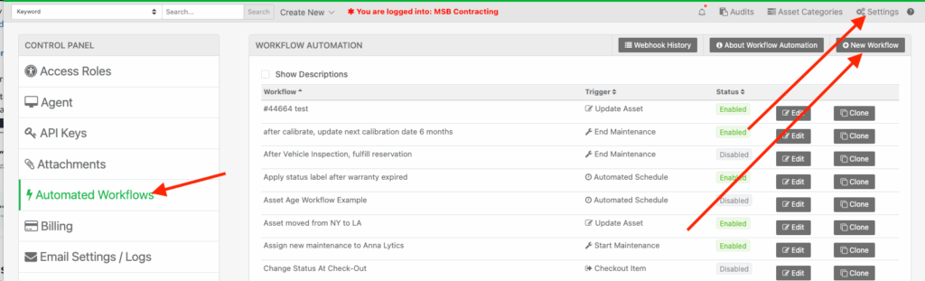 Setting up the automated workflow