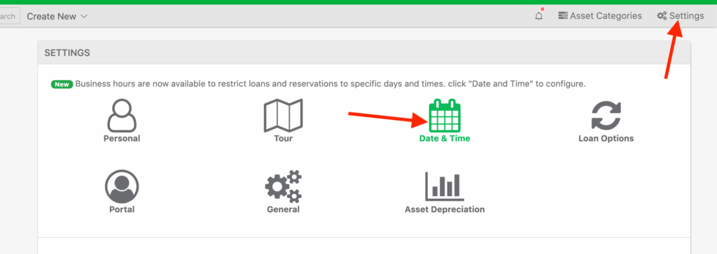 Setting business hours