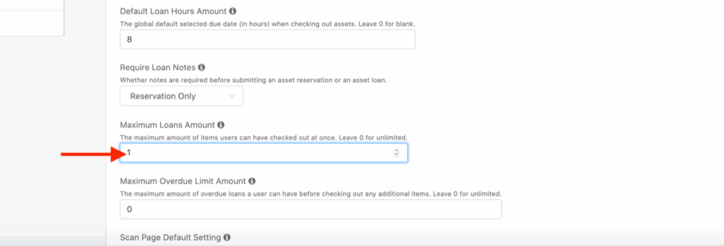 Setting loan options