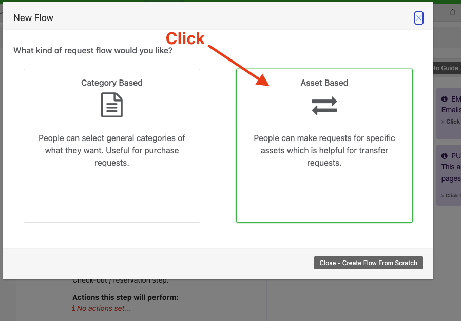 Setup tool sharing asset based