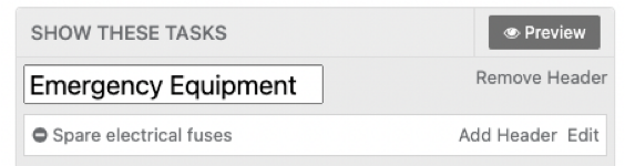 Show these tasks section