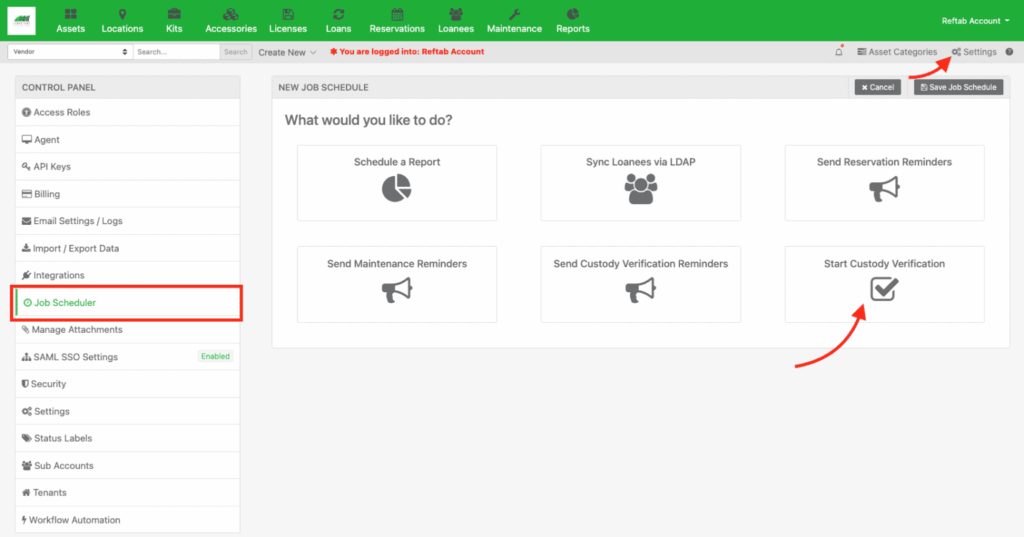 Start custody verification