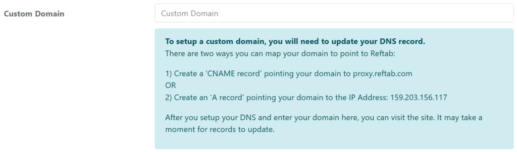 Step custom domain