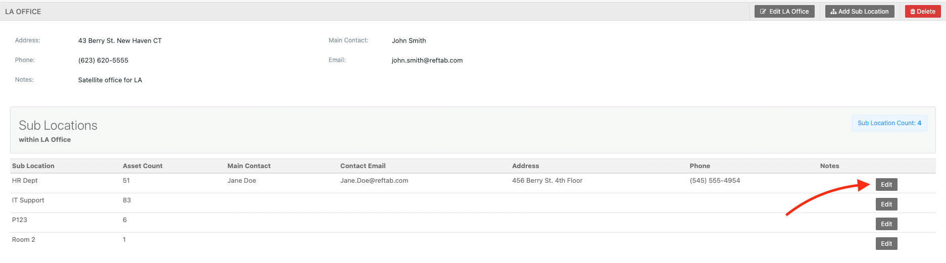 Sub locations choose