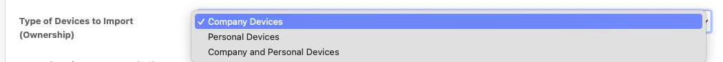 Types of devices to import