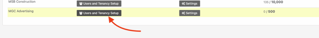 Users and tenancy setup
