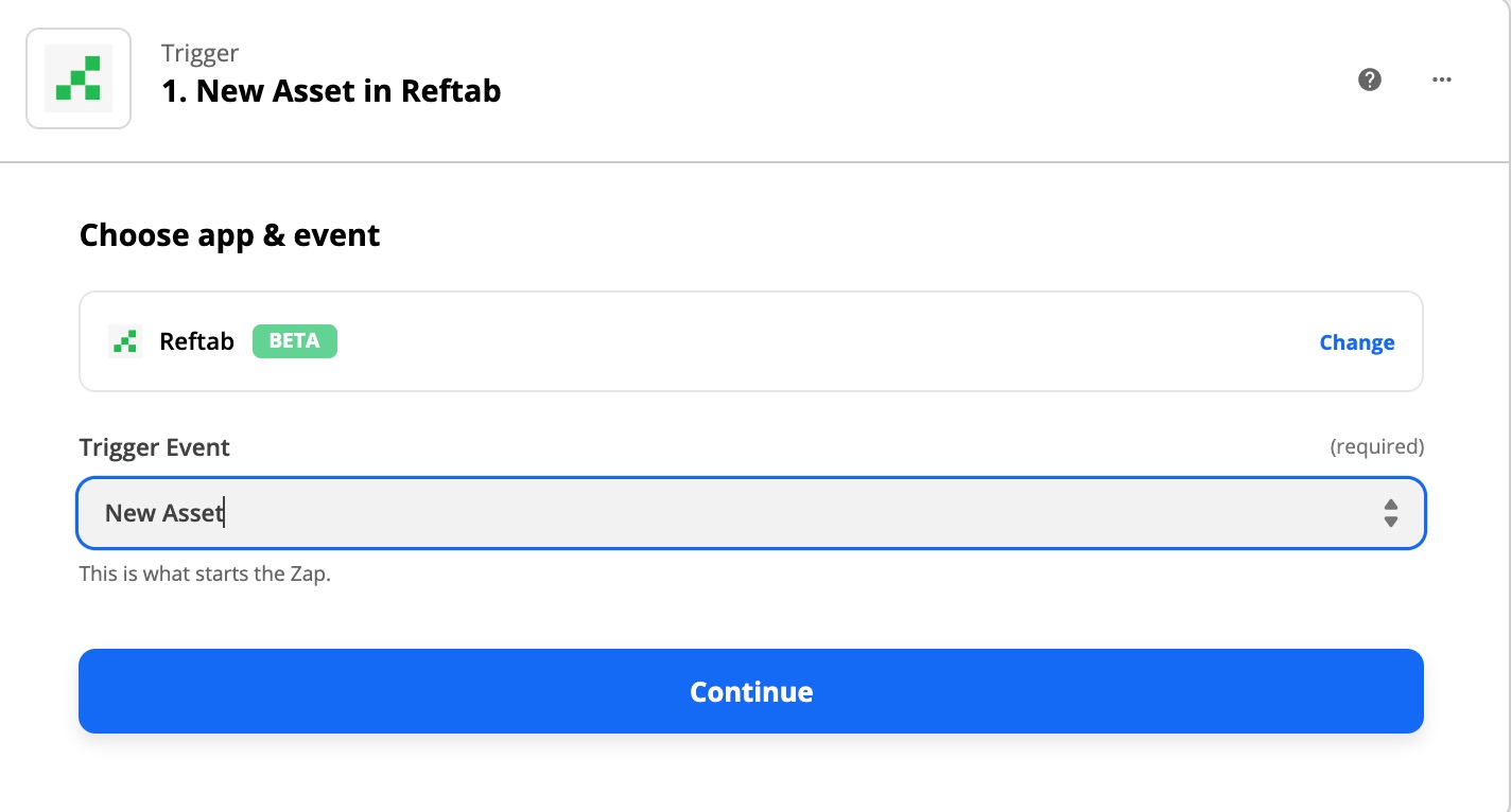 Select Reftab as the trigger