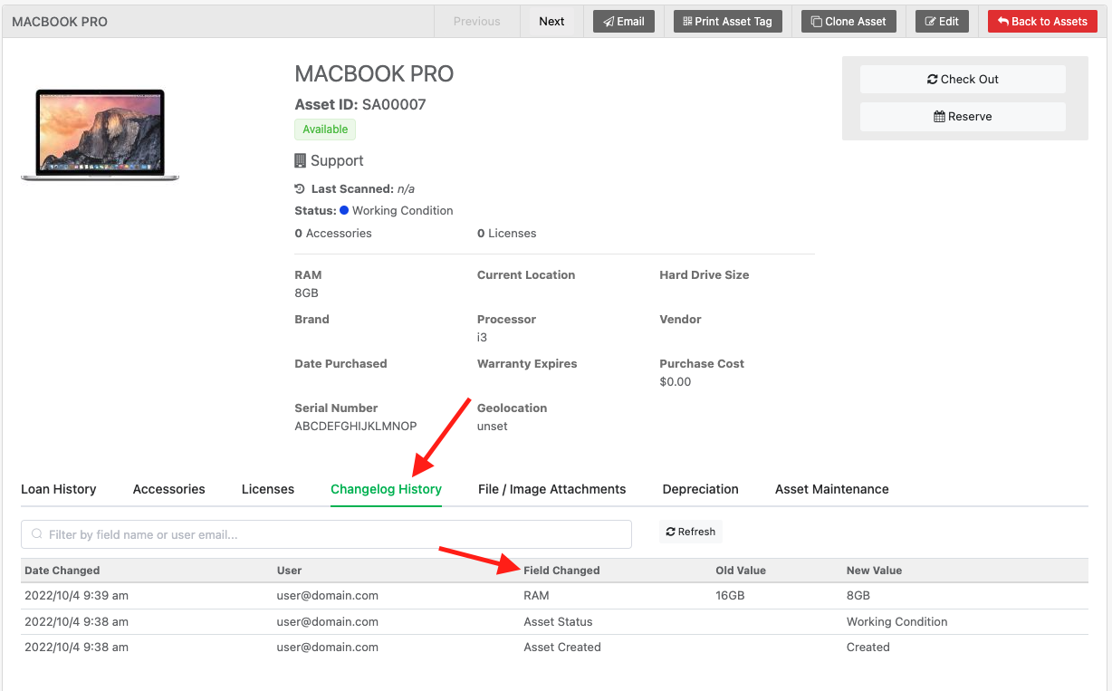 Reftab's changelog history