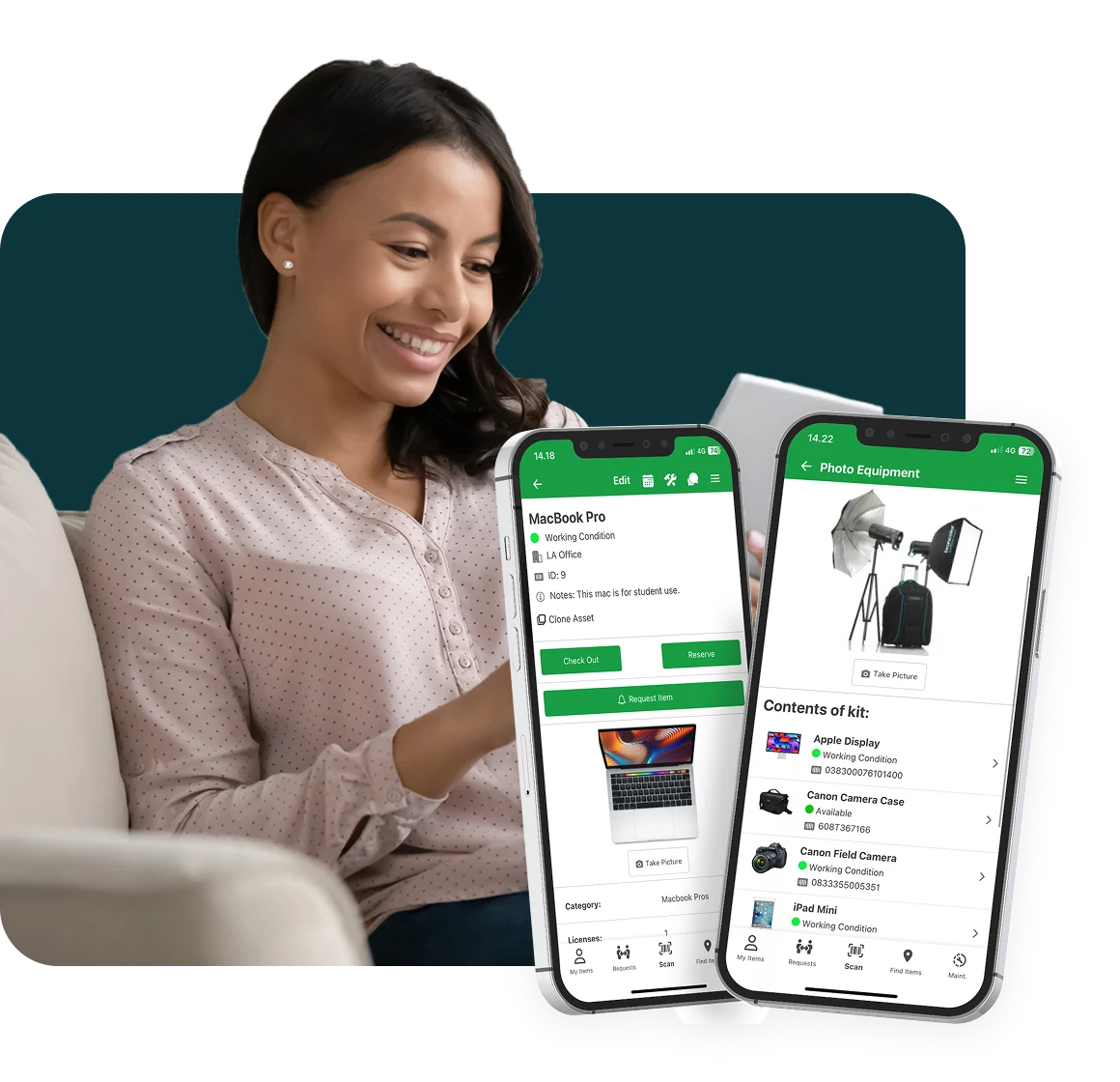 Built-in barcode scanning for tracking