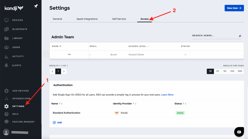 Log into Kandji as an administrator