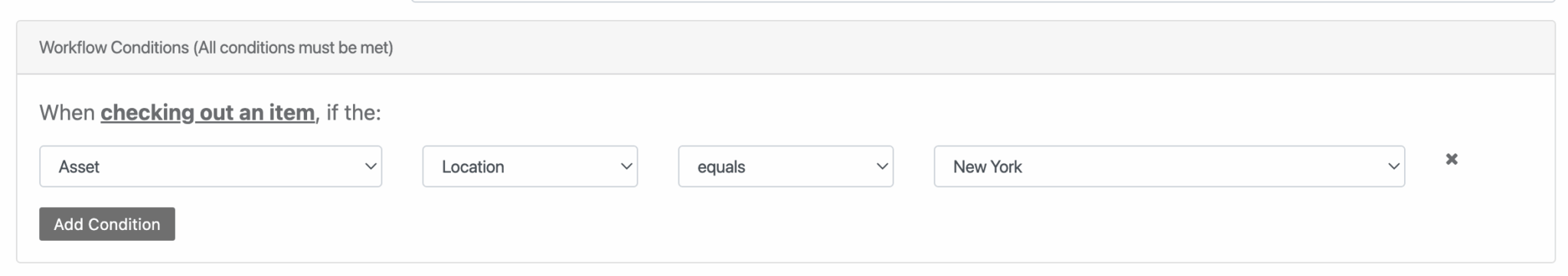 Add a condition for the location