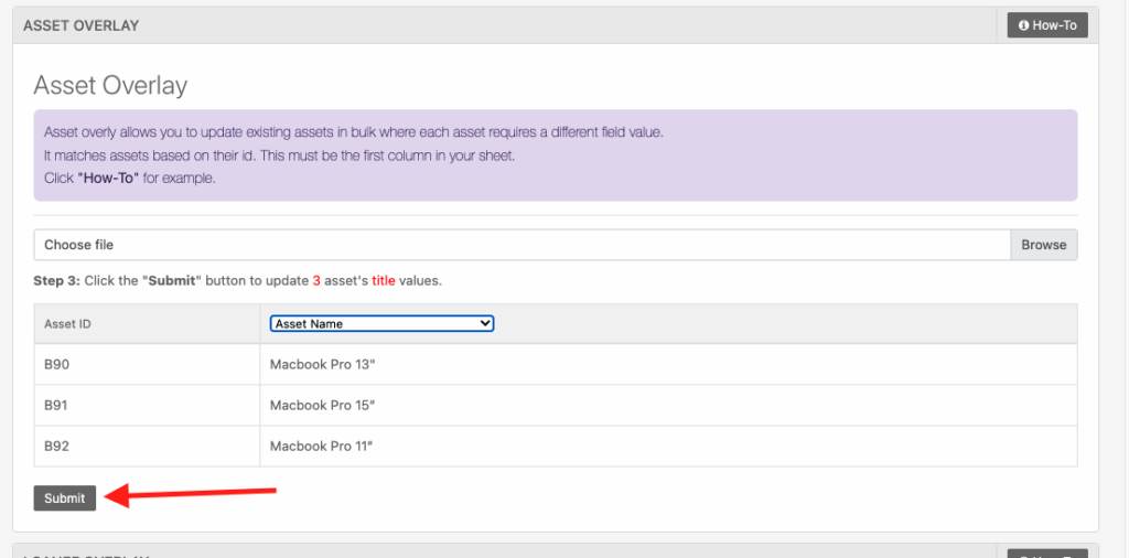 Update assets with unique values in bulk