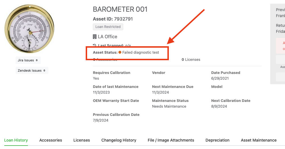The automation will apply a status label of “Failed Diagnostic Test”