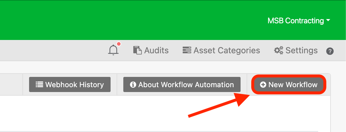 Click new workflow