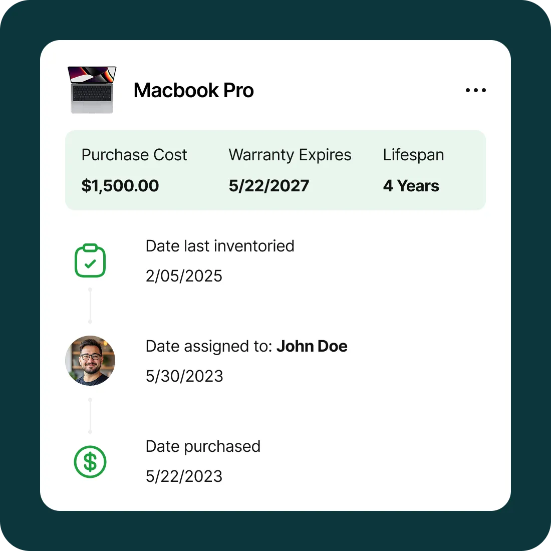 Get full visibility into your asset lifecycle and value