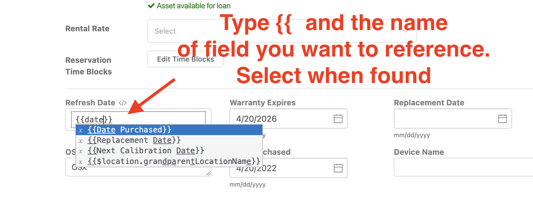 edit expression field