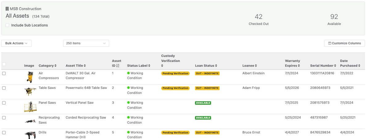 Tracking tools across job sites