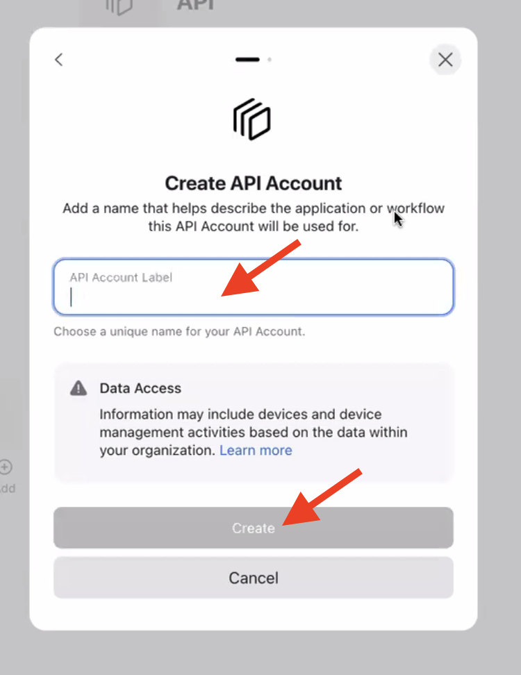 Create API Account