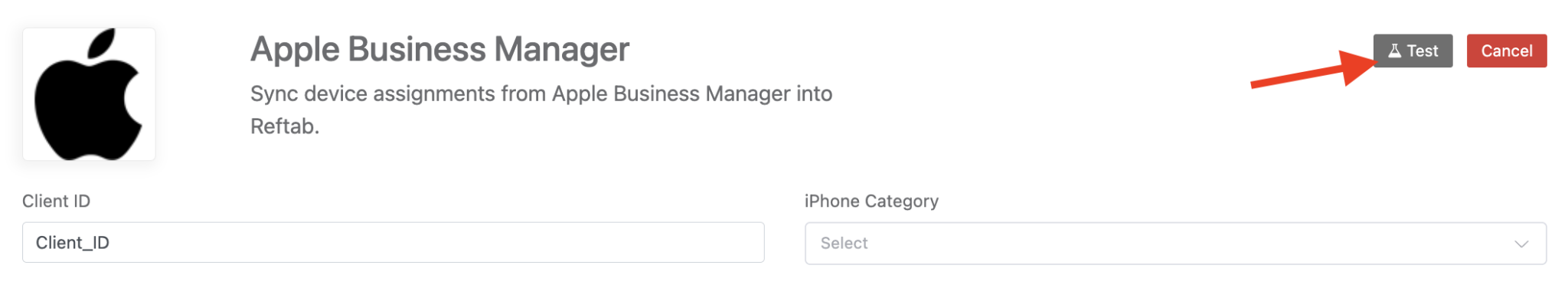 Test your integration connection.
