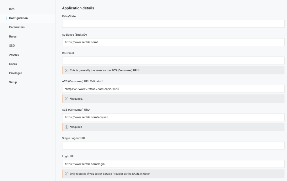 Configure SAML SSO with OneLogin and Reftab