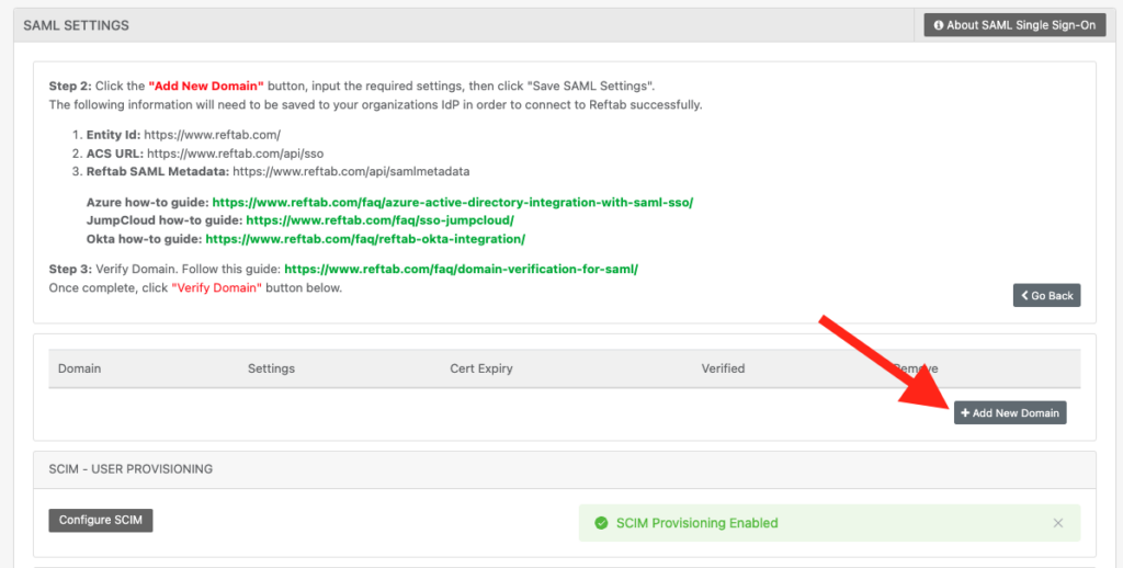 Configure SAML SSO with OneLogin and Reftab