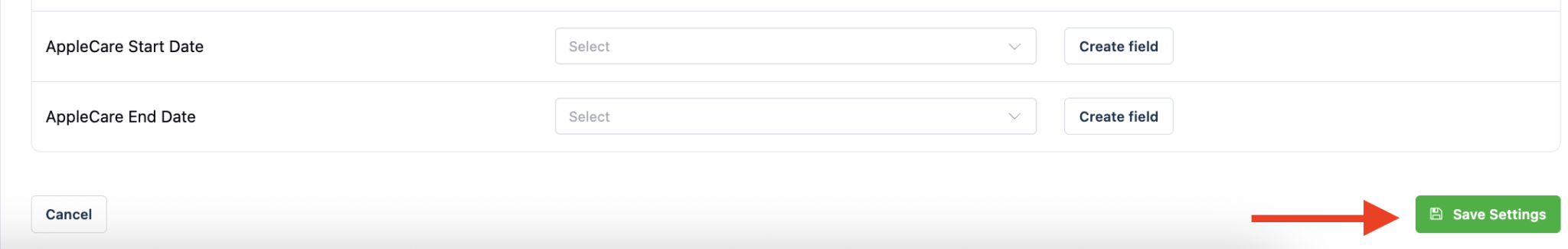 Apple Business Manager Save settings button image.