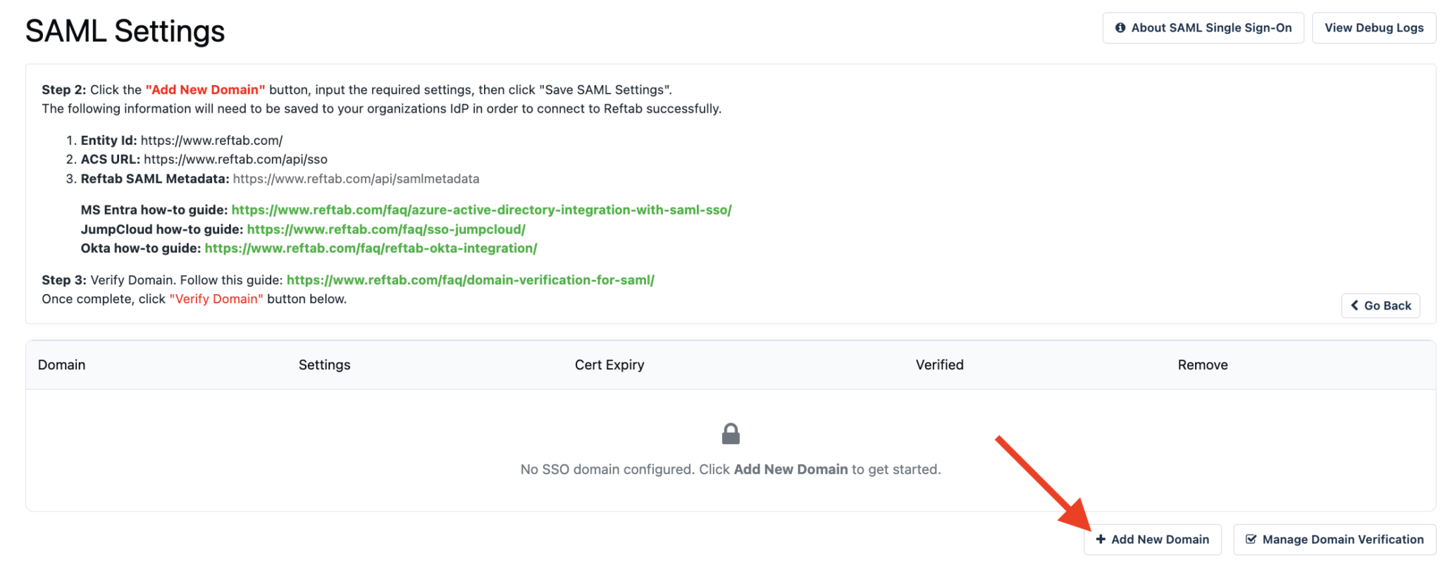 Adding a new domain