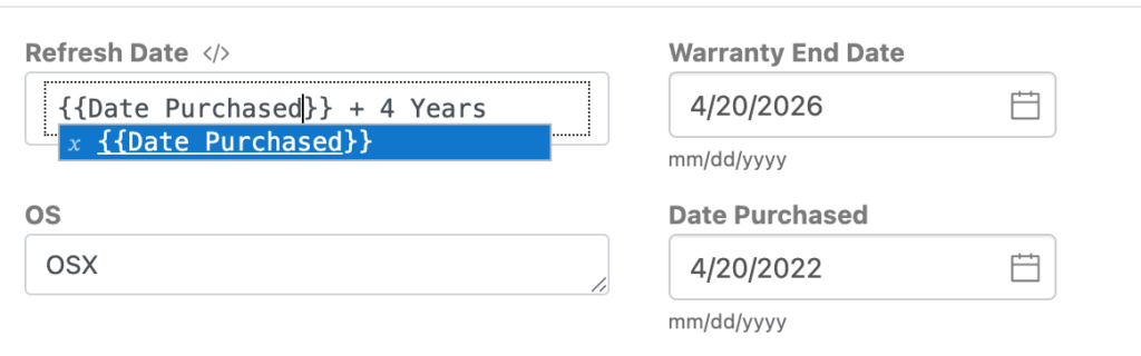 Reftab's Calculated Expression Fields