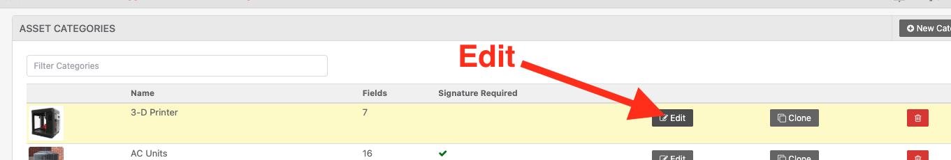 edit your asset category