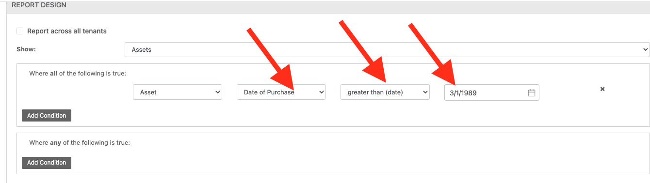 setting your report filters