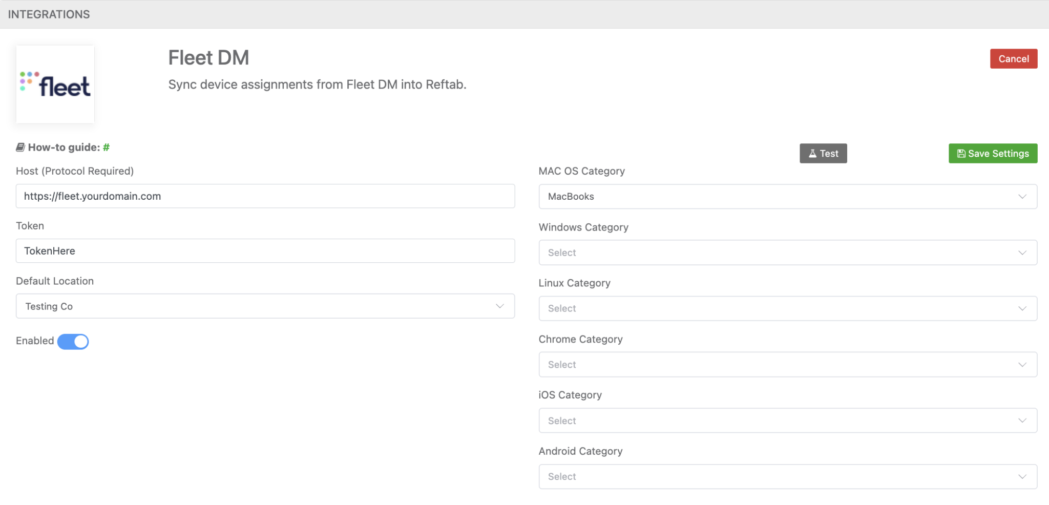 Configure FleetDM in Reftab