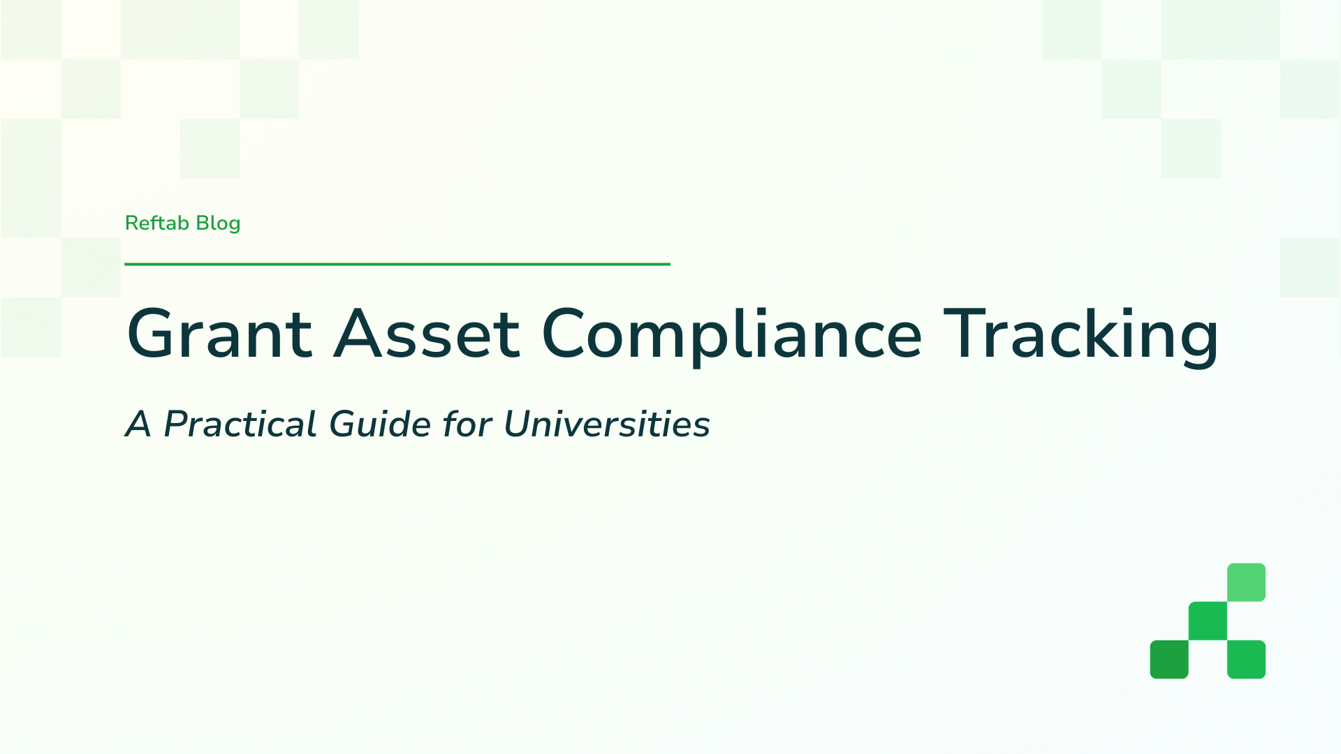 Grant asset compliance tracking for universities