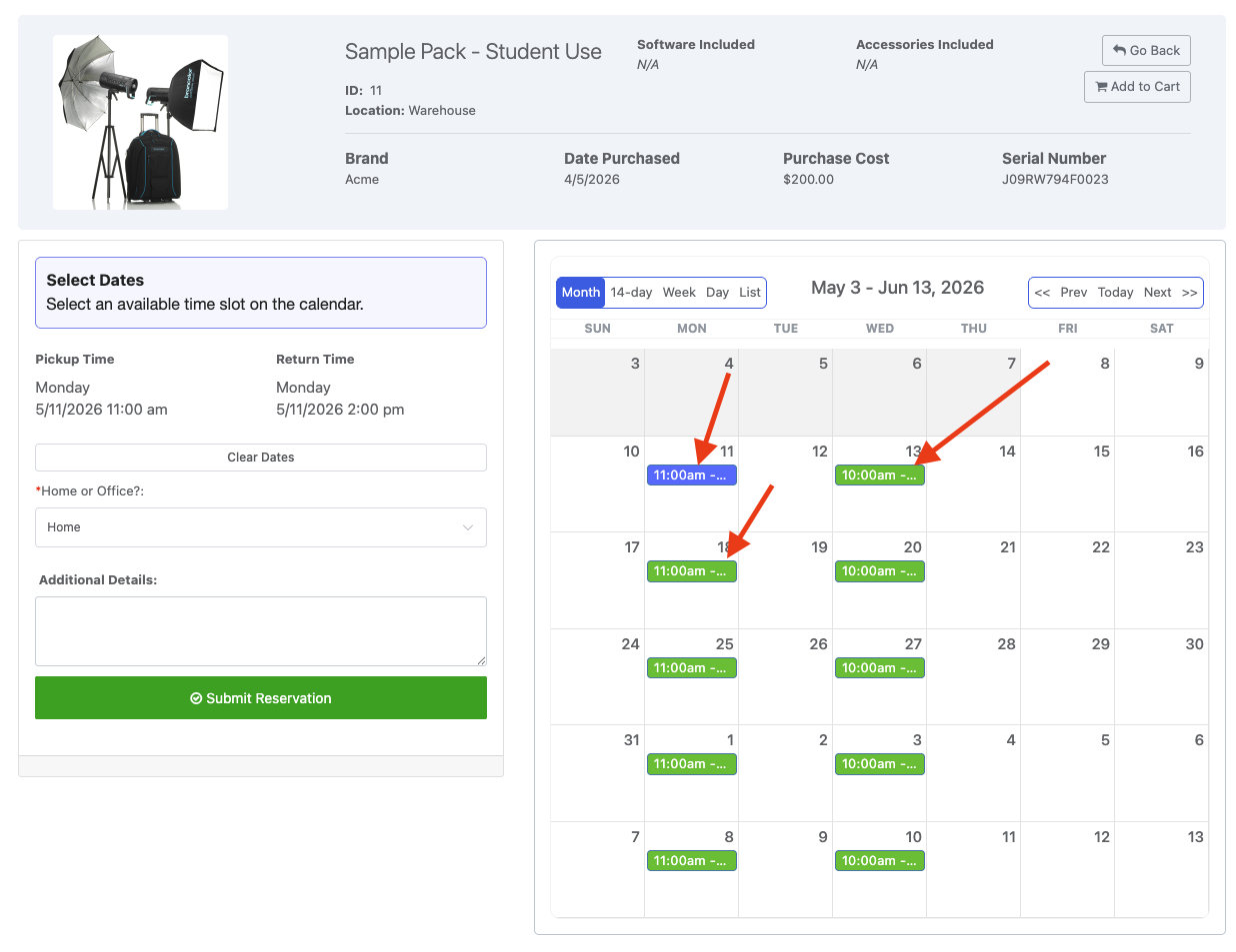 Reftab - Reservation Time blocks