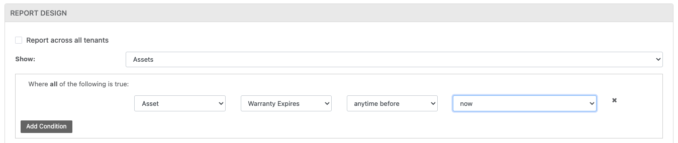 Reftab Report Builder - Warranty Expires