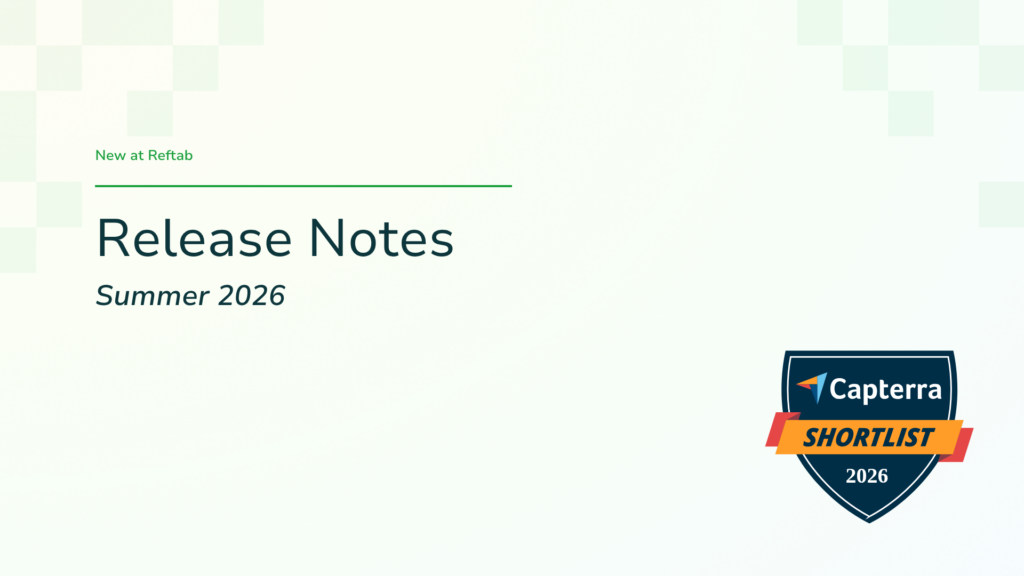reftab release notes summer 2026