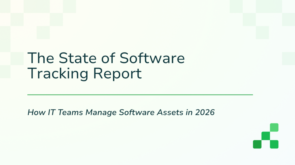 Light green background with blog post title "The State of Software Tracking Report" and Reftab logo