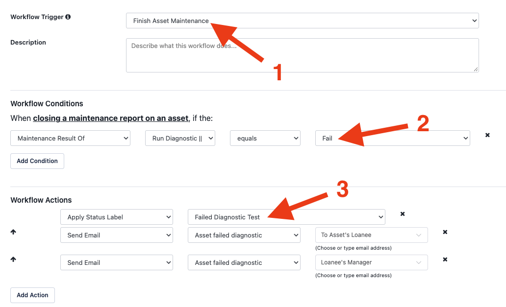 End maintenance trigger workflow