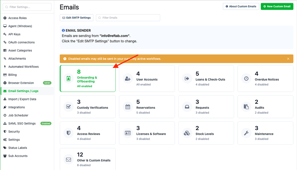Onboarding and Offboarding email notifications
